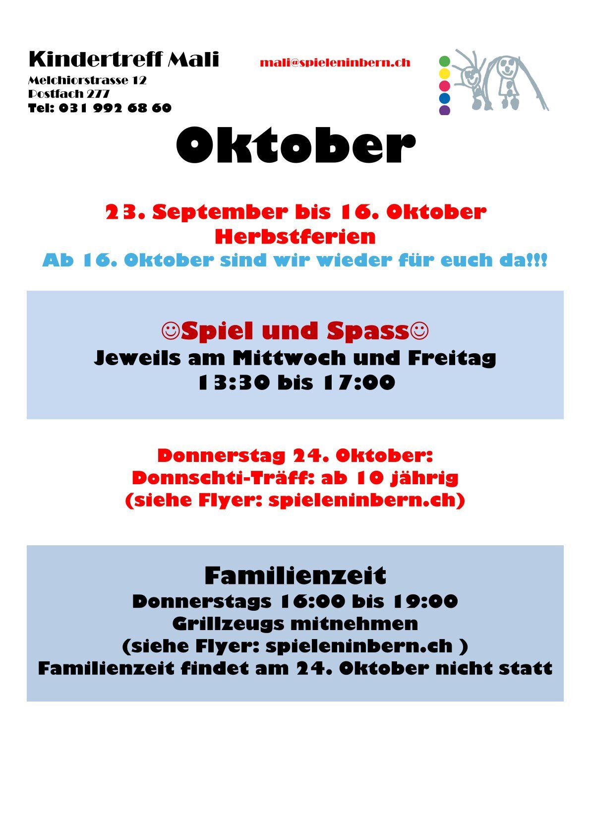 Programm Oktober Mali