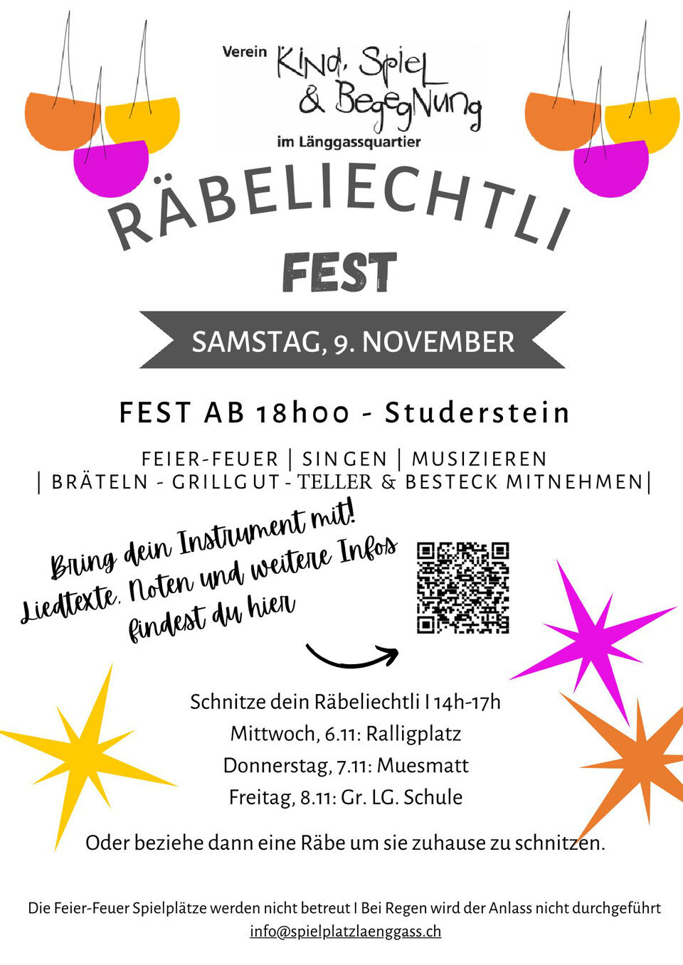 Flyer Herbstzauber Fest Spielplatz Studerstein