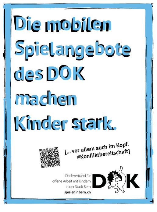 Plakat Die mobilen Spielangebote des DOK machen Kinder stark